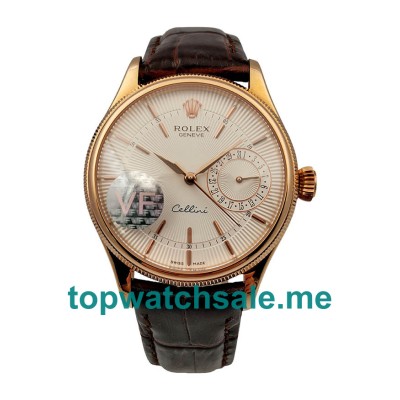 39MM Swiss Rose Gold Cases Replica Rolex Cellini Date 50515 VF UK Watches >> Rolexsubmariner.me