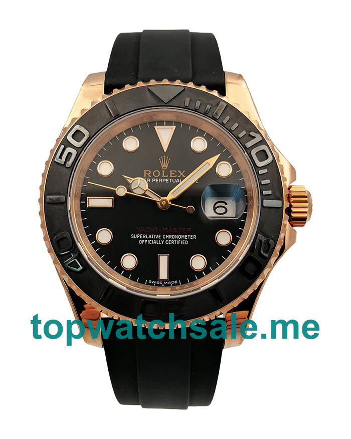 40MM Swiss Rose Gold Cases Replica Rolex Yacht-Master 40 116655 AR UK Watches >> Rolexsubmariner.me