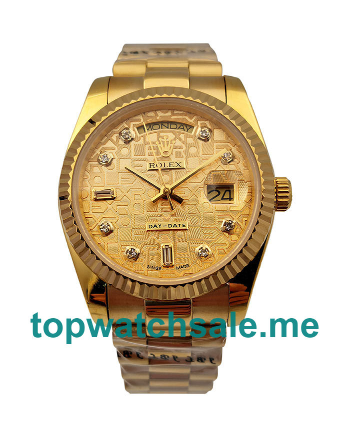 36MM Gold Cases Replica Rolex Day-Date 118238 UK Watches >> Rolexsubmariner.me