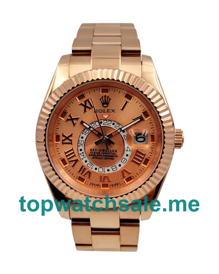 40.5MM Rose Gold Cases Replica Rolex Sky-Dweller 326935 UK Watches >> Rolexsubmariner.me