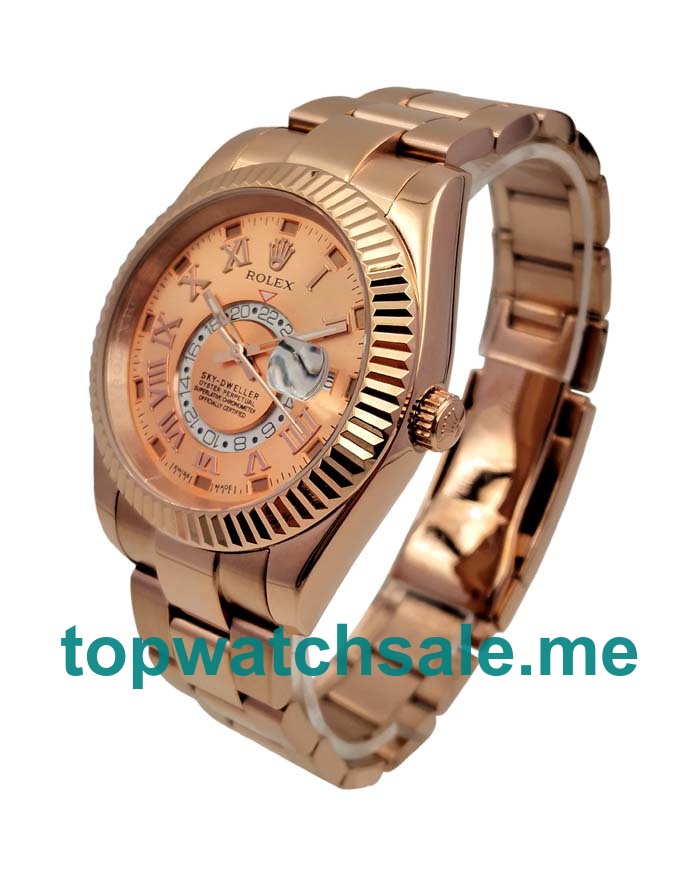 40.5MM Rose Gold Cases Replica Rolex Sky-Dweller 326935 UK Watches >> Rolexsubmariner.me